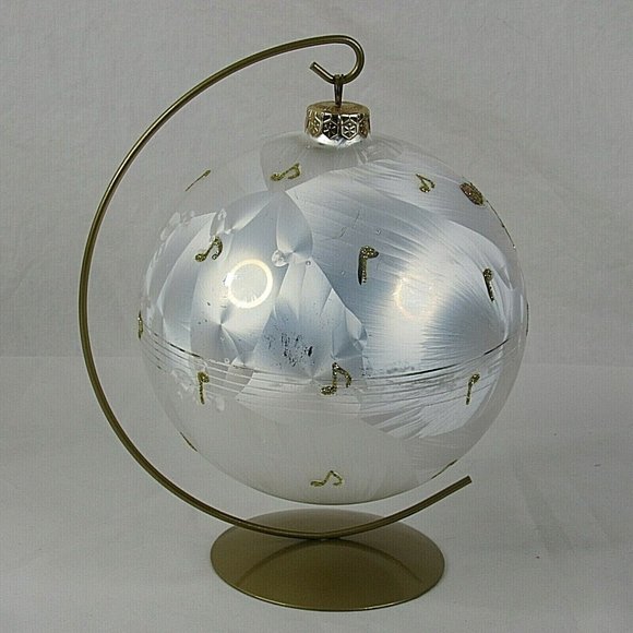 Vintage Christmas Ornament Glass Large Violin Music Candles with Table Top Stand - Picture 2 of 4